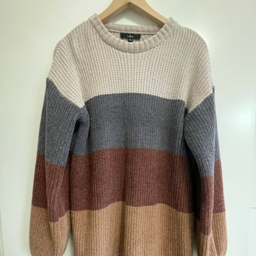 Colors of Autumn Multi Striped Chenille Knit Sweater Dress Lulus - Womens Small